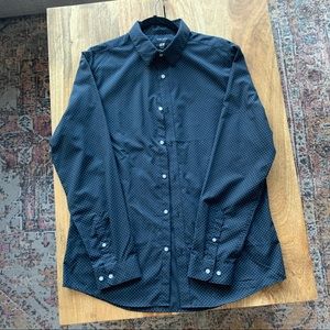 NWOT H&M navy with white dots dress shirt men’s size L